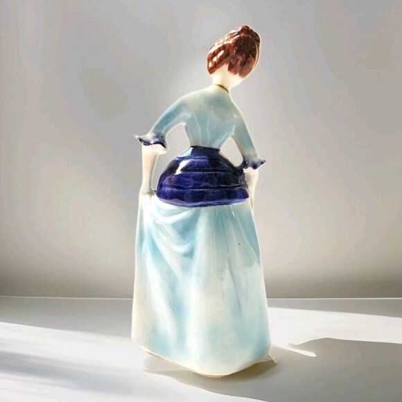 Kreiss Vintage Victorian Lady in Blue Dress Porcelain Figurine 7 3/8" Tall - Picture 4 of 7
